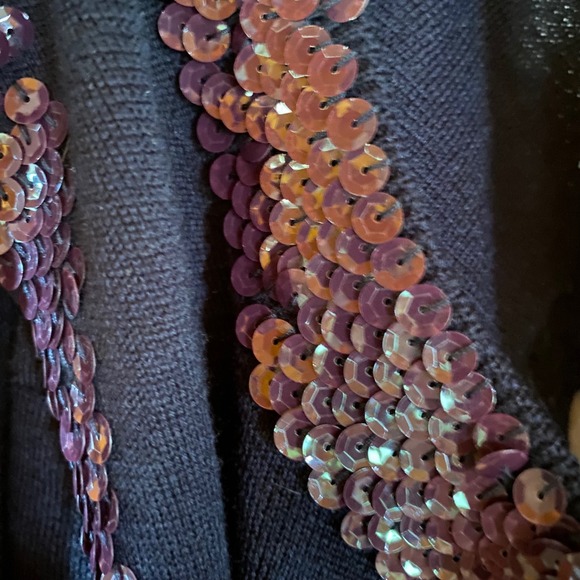 J. Crew Medium Sequin crewneck shell top in merino wool blend sweater vest glam - Picture 6 of 7
